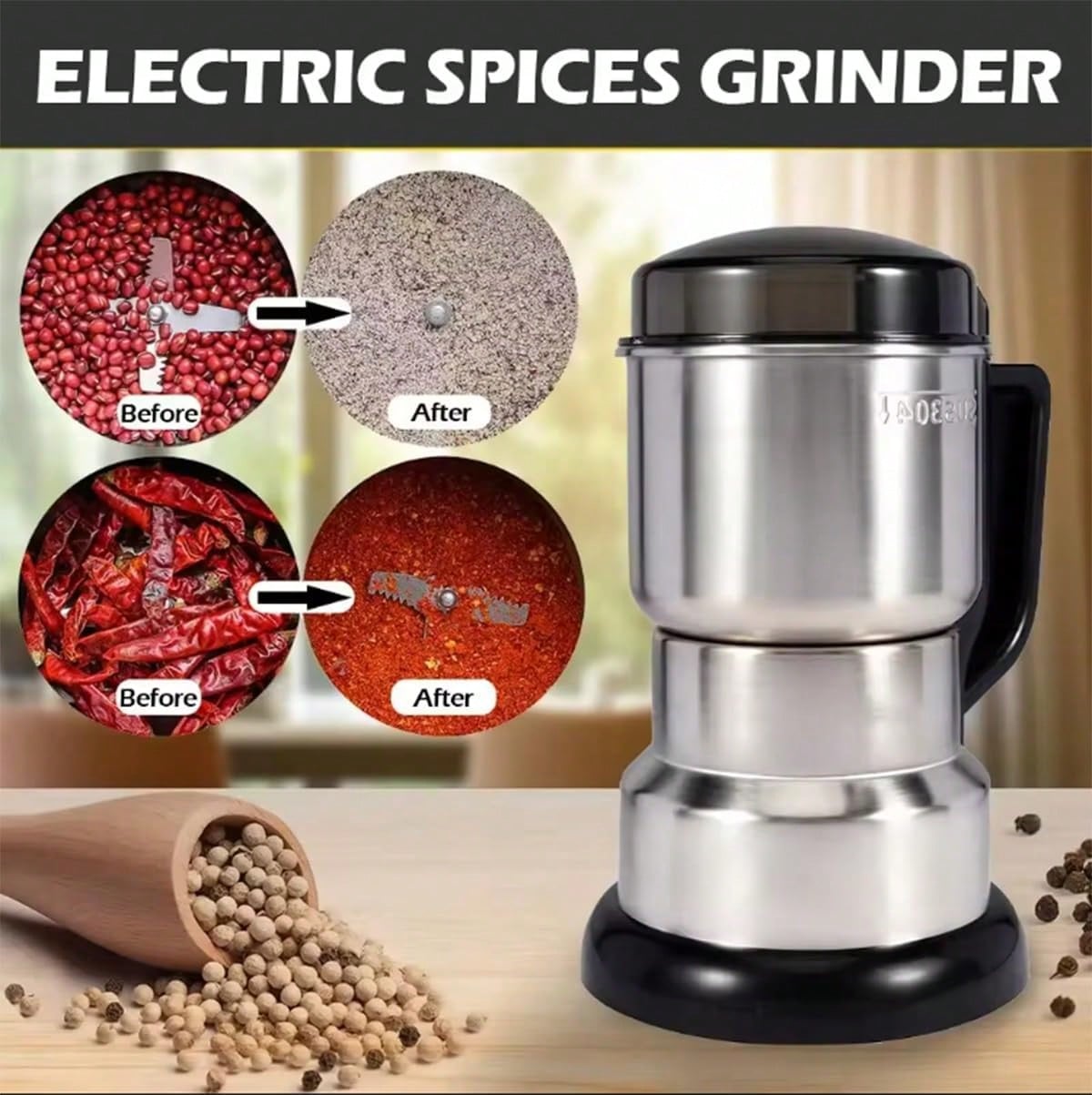 Coffee Grinder, 300W Powerful  - огляд і ціна Coffee Bean Grinder Electric